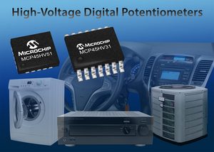 Microchip представи първите 5-килоомови цифрови потенциометри за 36 V